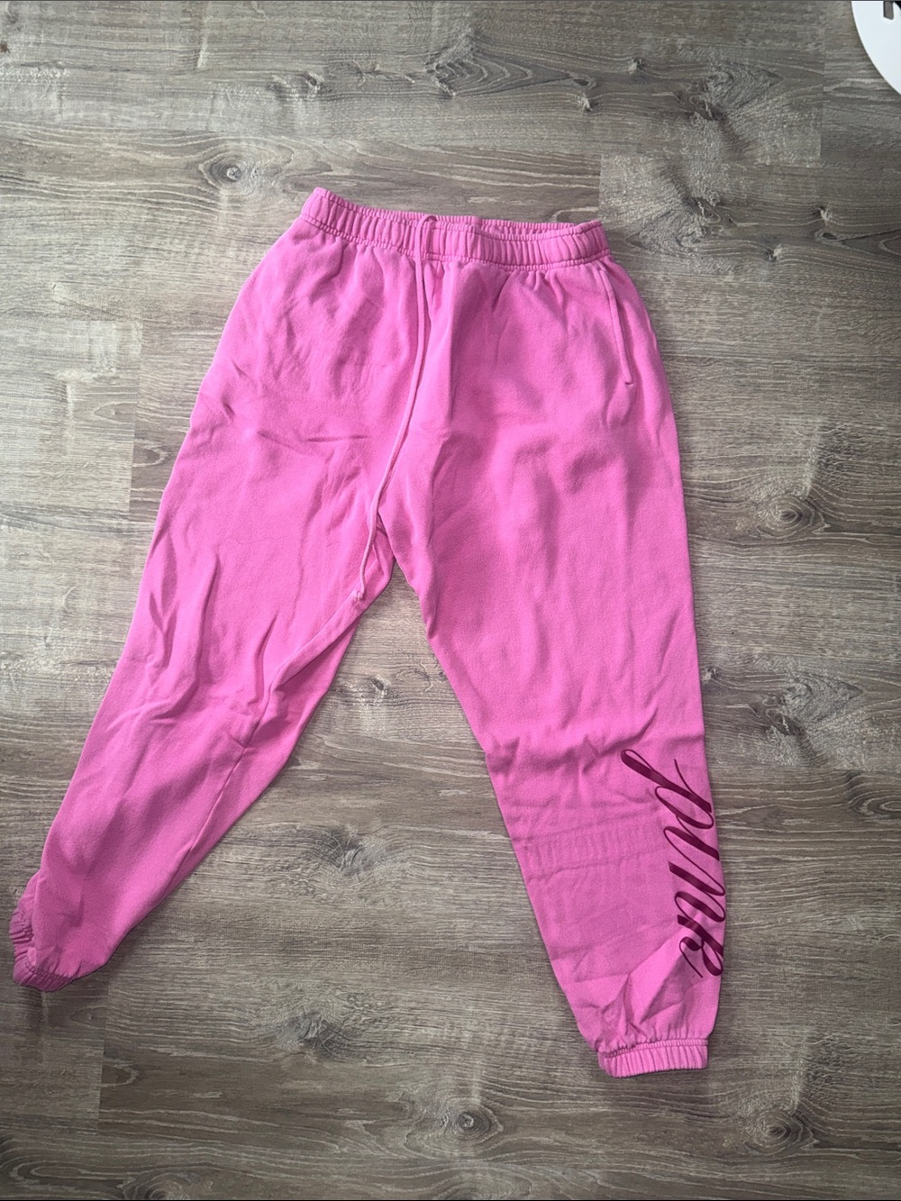 PINK Sweatpants with Script Detail